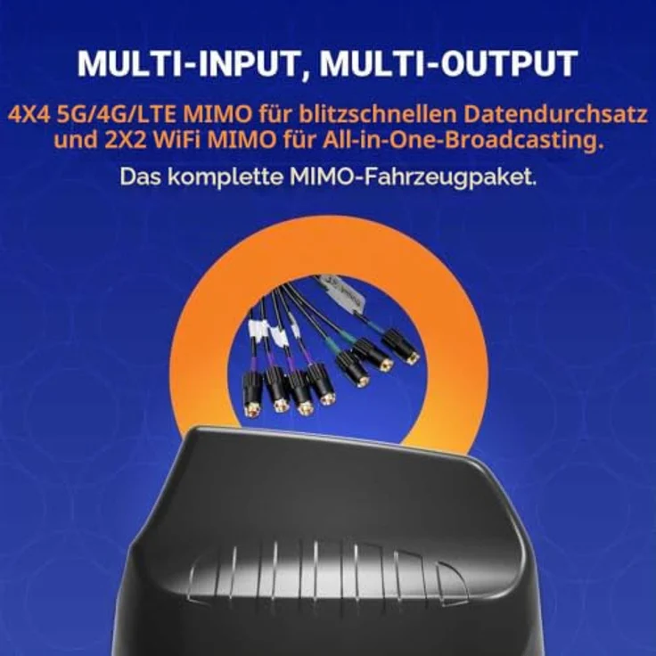 Poynting A-MIMO-0003-V2-17-B 5G/LTE KFZ Marine-Antenne, 7-in-1 Hochleistungs-Mobilfunkantenne mit WLAN und GPS, schwarz – Bild 2
