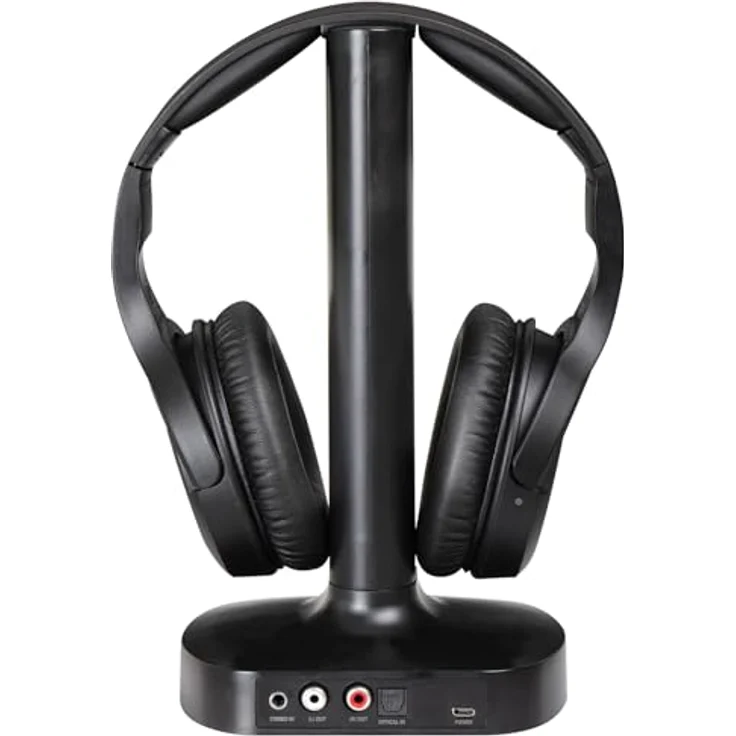 Trevi FRS 1480 R Stereo-Kopfhörer für TV, kabellos, mit Ladestation, digital, optisch, automatische Abschaltung, Rot – Bild 4