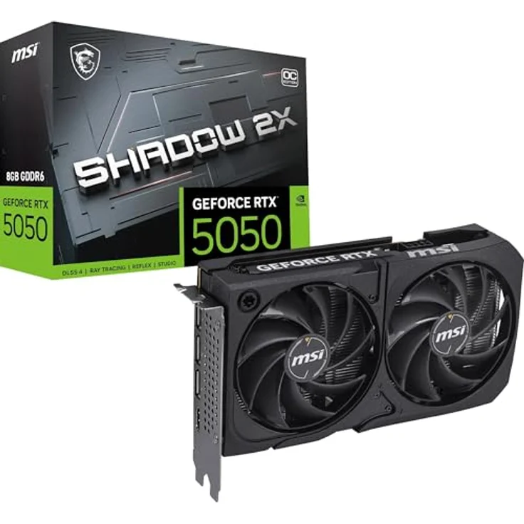 MSI RTX 5050 8GB SHADOW 2X OC, Grafikkarte mit 8 GB GDDR6-Speicher, NVIDIA G-SYNC, Hybrid-Kühlungstechnologie, 7680 x 4320 Pixel Maximalauflösung – Bild 2