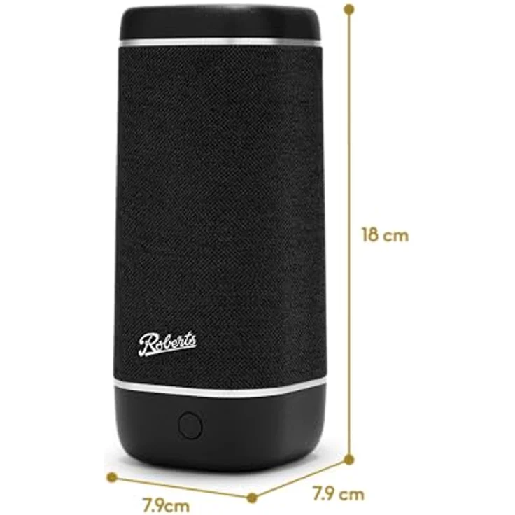 Roberts Reunion IPX7, Wasserdichter Bluetooth-Lautsprecher mit 18 Stunden Akkulaufzeit, Schwarz – Bild 4