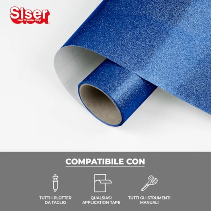 Siser EasyPSV® Glitter, selbstklebende Glitzerfolie in Marineblau für kreative Bastelprojekte – Bild 2