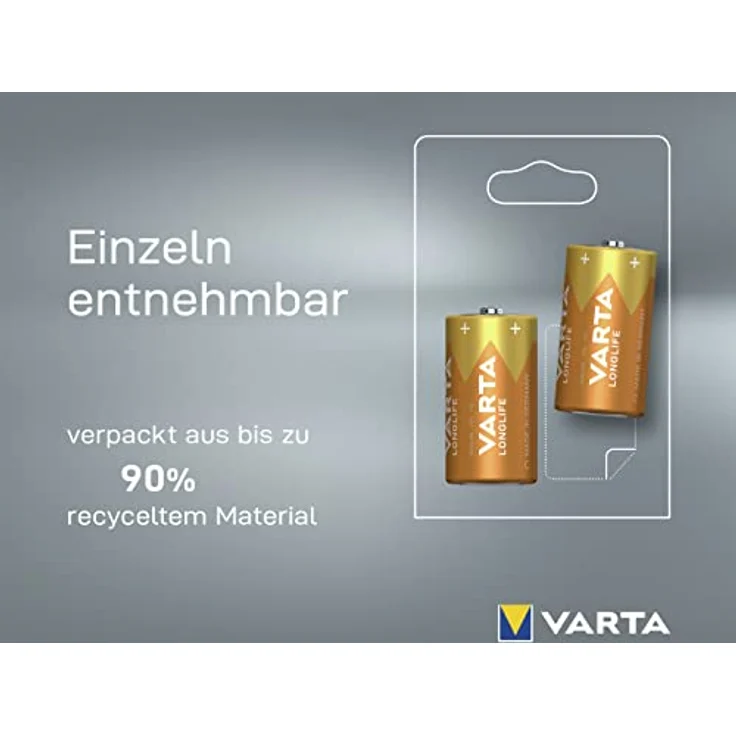 VARTA Longlife Batterie C Baby LR14 Batterie, Alkaline Batterien (ideal für Fernbedienung Radio Wecker und Uhr) 2er Pack – Bild 4