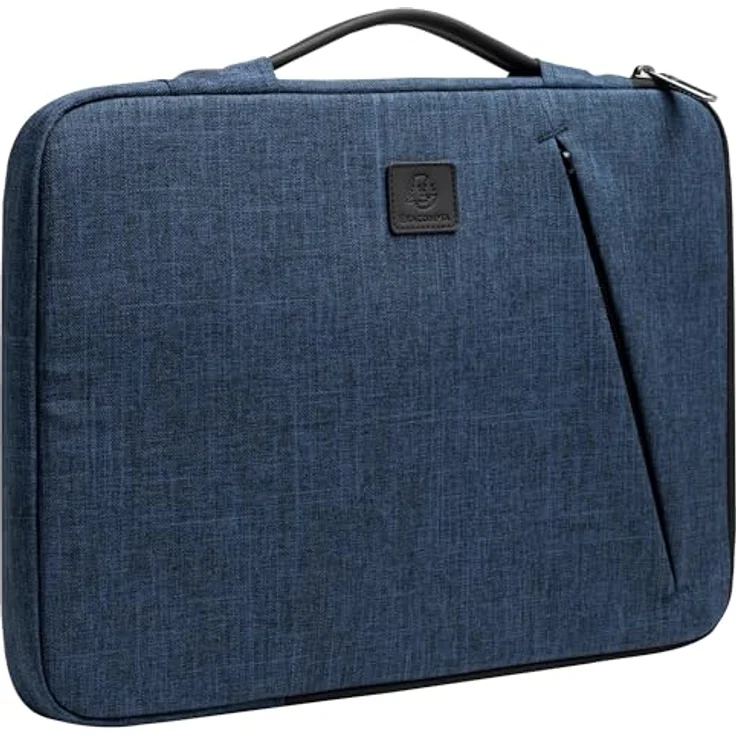 Exacompta Laptophülle business (14", Universal), Notebooktasche aus 58% rPET, Blau mit einziehbarem Griff und Schaumstoffpolsterung – Bild 2