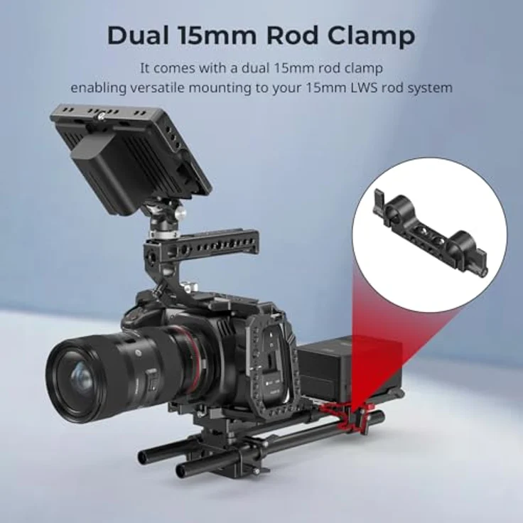 SmallRig 3016 V-Mount-Batterieplatte mit zwei 15 mm Stabklemmen – Bild 4