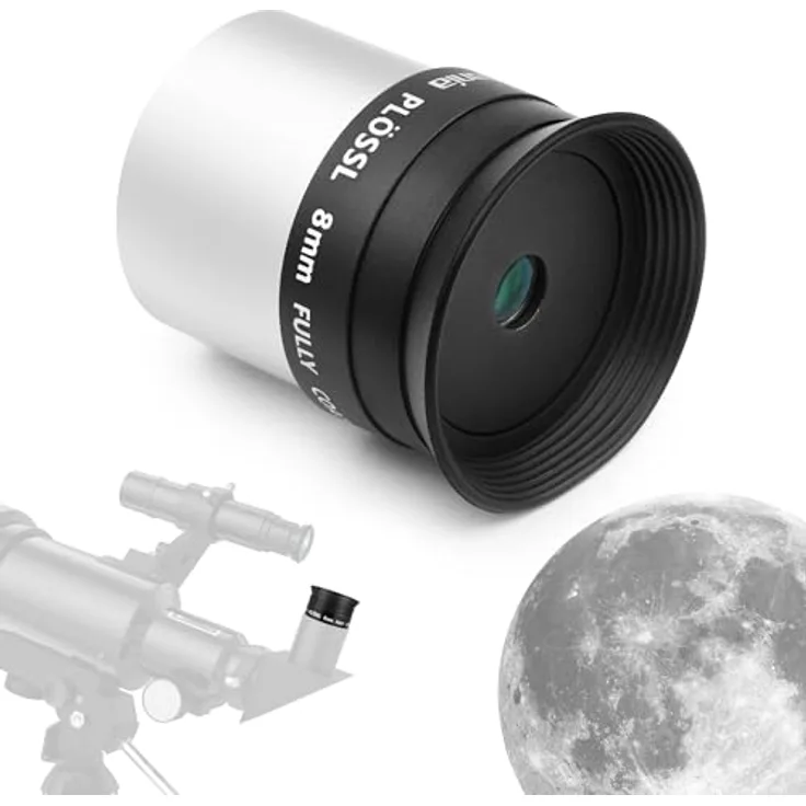 astromania 3,2 cm 8 mm Plössl-Teleskop Okular – 4-Element-Plössl-Design – Gewinde für Standard 3,2 cm Astronomie Filter