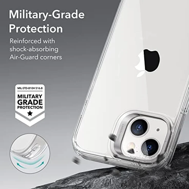 ESR für iPhone 14 Plus Hülle, Classic Ständer handyhülle, klare Hülle mit Ständer, Militärnorm Schutz Case, integrierter Kamera Ringständer, Kratzfeste Acryl-Rückseite, Klar – Bild 5