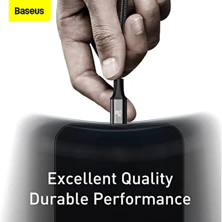Baseus Rapid Series 3-in-1-Kabel USB-C, Lightning und Micro-USB, 20 W Schnellladung, 1,5 m, Schwarz – Bild 6