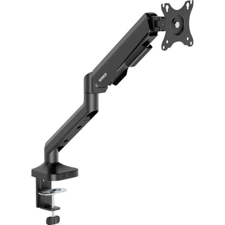 SpeaKa Professional SP-MM-1030 1fach Monitor-Tischhalterung, Höhenverstellbar für Displays 43,2 cm (17) - 101,6 cm (40), Schwarz, Tragkraft bis 12 kg