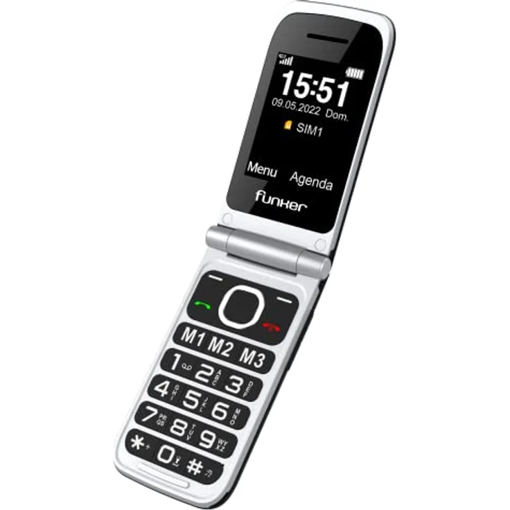 Funker C250 Comfort 4G - Klapphandy 4G für Senioren, Tasten und große Tasten, einfach zu bedienen, SOS-Taste, USB-C, 3 Direktspeicher, 2000 Kontakte, 1450mAH-Akku, Ladestation – Bild 2