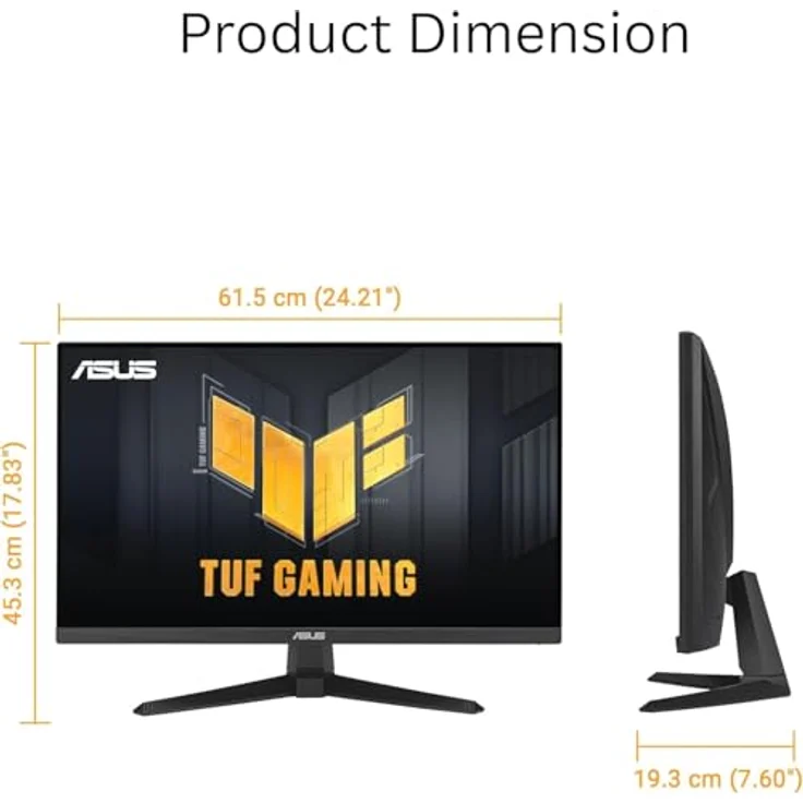 ASUS TUF Gaming VG279QE5A, 27 Zoll Full HD Monitor mit 1920 x 1080 IPS, 146Hz (OC), 1ms Reaktionszeit, ELMB Sync, Lautsprecher, HDMI, DisplayPort – Bild 5