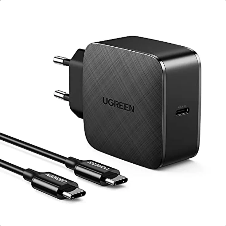 UGREEN USB C Ladegerät 65W USB C Netzteil unterstützt 20W mit 200cm Ladekabel GaN kompatibel mit MacBook Pro/Air, iPhone 14 Pro/14 Pro Max/13 Pro/12, iPad Pro, Galaxy S21, S22, XPS 13,
