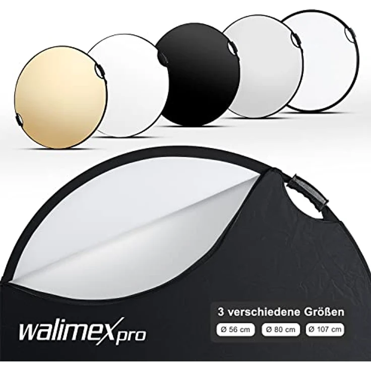 walimex pro 5in1 Faltreflektor Set Wavy, 107cm – Bild 3