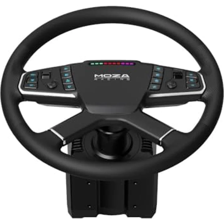 MOZA RACING TSW Truck Wheel, Gaming-Lenkrad für LKW- und Landwirtschaftssimulatoren, Schwarz, 18 Bedienelemente, Quick-Release-Anschluss, RGB-Schaltanzeige – Bild 6