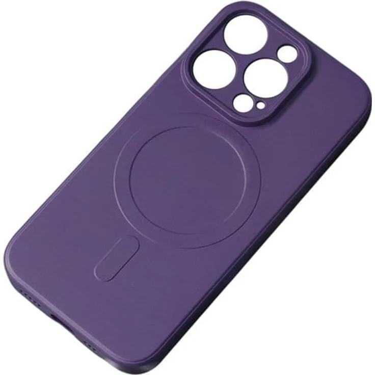 Hurtel MagSafe Kompatibles Silikon Case für iPhone 15 Pro, lila, stoßfest mit erhöhtem Rand für optimalen Schutz