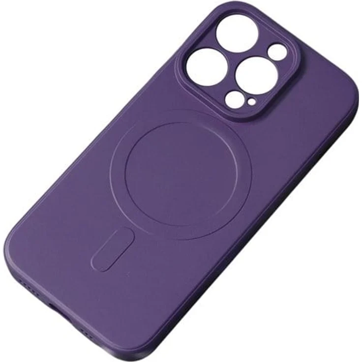 Hurtel MagSafe Kompatibles Silikon Case für iPhone 15 Pro, lila, stoßfest mit erhöhtem Rand für optimalen Schutz