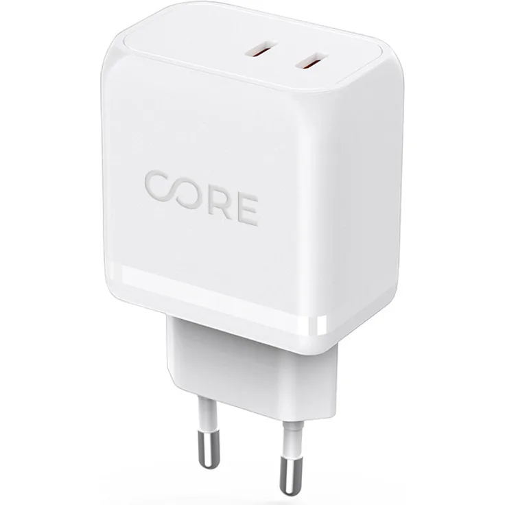 FOREVER CORE Ladegerät Netzteil PD SMART, 2x USB-C 45W, GaN-Technologie, weiß