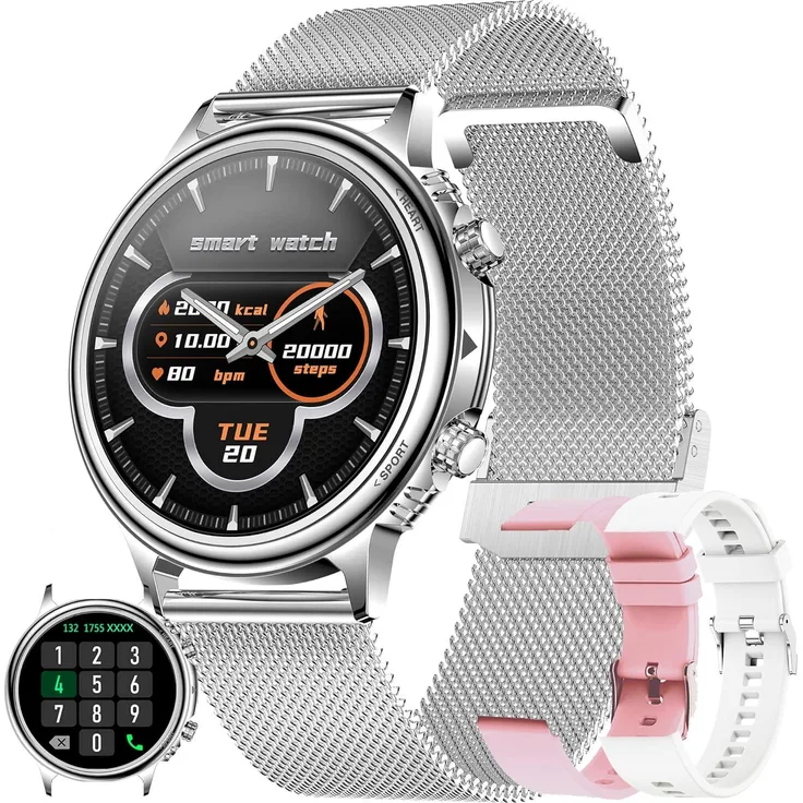 ZPIMY Smartwatch mit Telefonfunktion, 1.32 Inch Touchscreen, IP68 wasserdicht, 178 Sportmodi, für Android und iOS