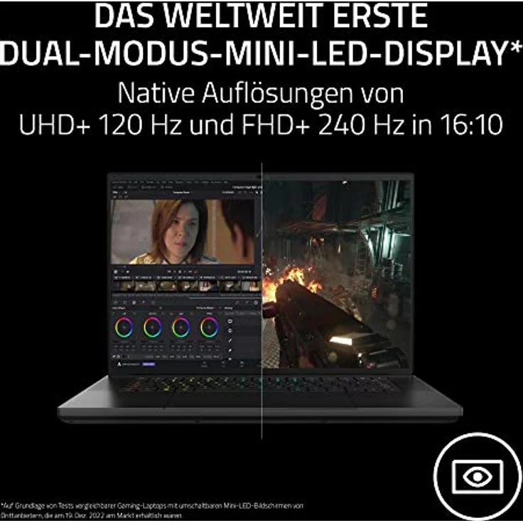 Razer Blade 16-16 Zoll Gaming Laptop (NVIDIA Geforce RTX 4090, Intel i9-13950HX, Dual UHD+FHD Mini-LED 120Hz/240Hz Display, 32GB DDR5 RAM, 2TB SSD, Alu-Gehäuse) QWERTZ DE-Layout | Schwarz – Bild 4
