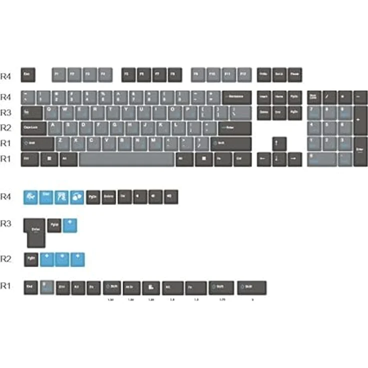 Ducky Skyline PBT Tripleshot Set - 133 Keycaps, Keycaps, Grau – Bild 5
