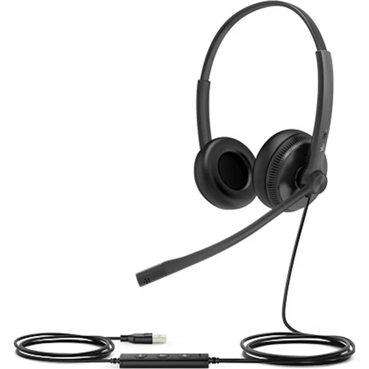 Yealink UH34 SE Lite Dual Teams On Ear Headset, kabelgebunden, Schwarz, leichtes Design mit Laptop-Anschluss und passiver Geräuschunterdrückung