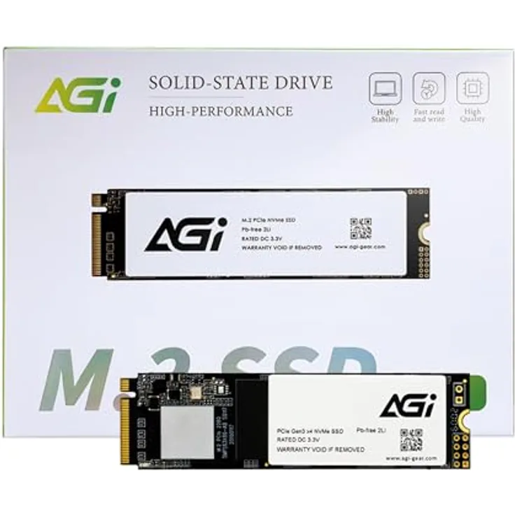 AGI 512 GB AI298 interne SSD, PCIe NVMe M.2 Gen3x4 Cache 3D NAND Flash interne Solid State Drive SSD mit Kühlkörper, hohe Übertragungsgeschwindigkeit, AGI512GIMAI298