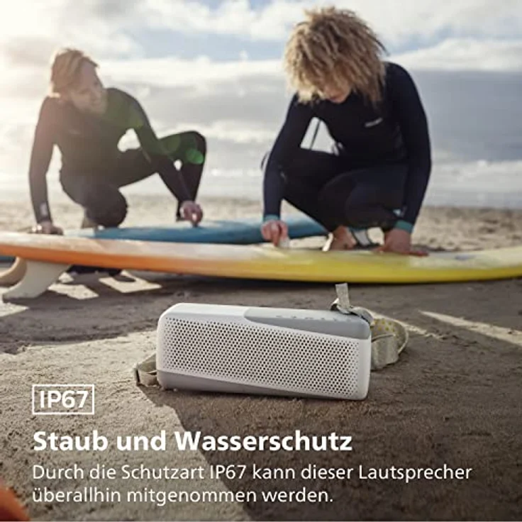 PHILIPS Audio Kabellose Lautsprecher Bluetooth, Hochportabler & Wasserdichter IP67 Lautsprecher Mit Integriertem Mikrofon Für Anrufe & Powerbank, 24 Stunden Wiedergabe,TAS7807W, Weiß, Groß – Bild 4