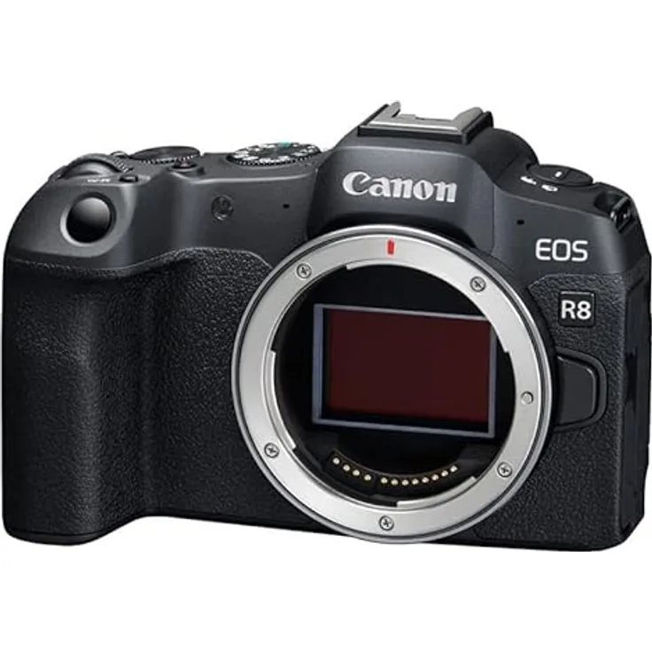 Canon EOS R8 Systemkamera - Spiegellose Vollformat Kamera (Digitalkamera mit Autofokus und Motiverkennung für Augen Tiere Fahrzeuge, 4k Videokamera, 40 Bilder pro Sekunde, WiFi, Touchscreen)