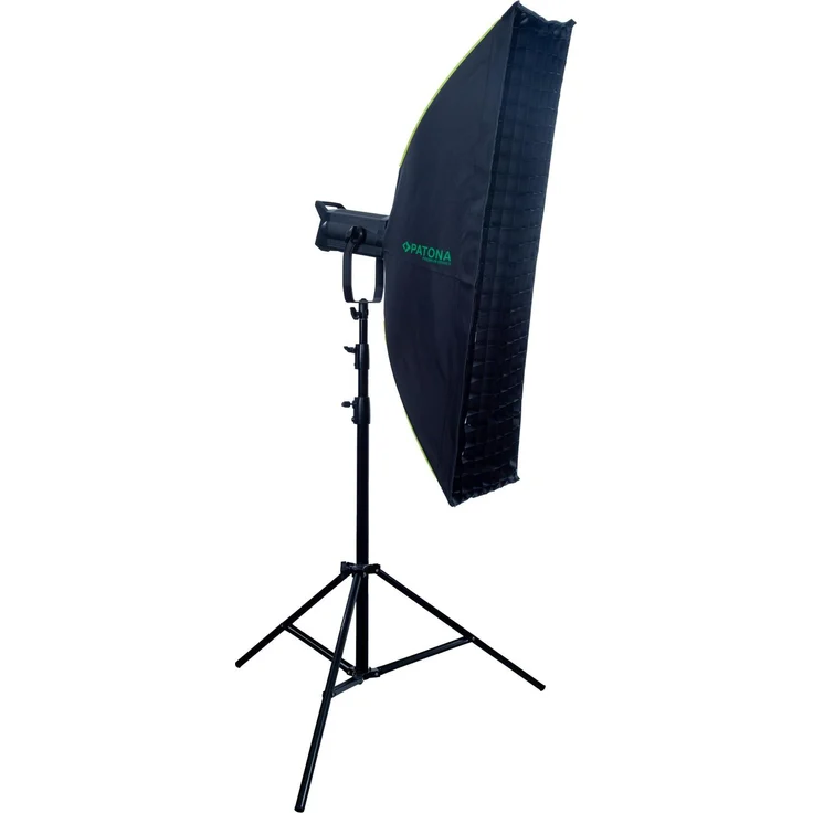 Patona Premium Quick Set-Up Softbox PT30120, rechteckig 30 x 120 cm mit Reflektor und Wabengitter für gleichmäßige Ausleuchtung