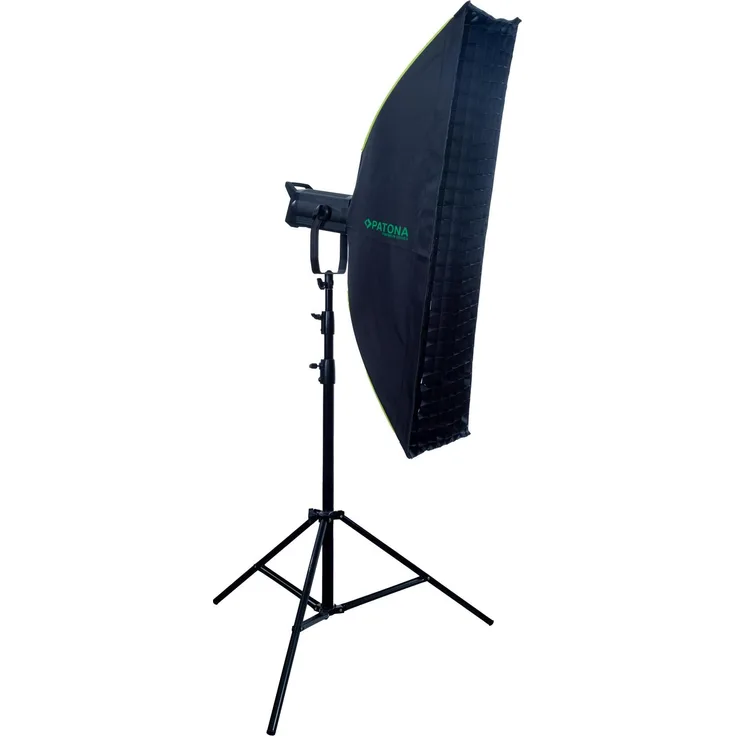 Patona Premium Quick Set-Up Softbox PT30120, rechteckig 30 x 120 cm mit Reflektor und Wabengitter für gleichmäßige Ausleuchtung