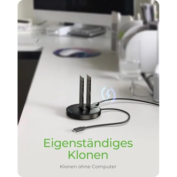 ICY BOX IB-1612MCL-C31 DockingStation für M.2 NVMe & SATA SSDs, Klonstation mit bis zu 10 Gbit/s, USB-C, werkzeuglose Installation, LED-Anzeige – Bild 4