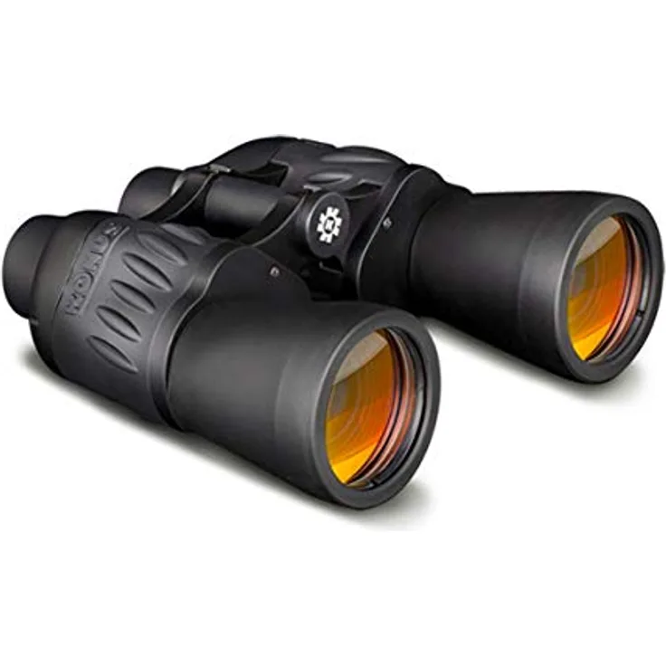 KONUS | Sporty 7x50 Schwarzes gummiertes Fernglas mit rubinroter Optik, Constant Focus, 7x50 Zoom