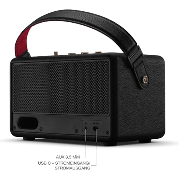 MARSHALL Kilburn III Bluetooth Lautsprecher, Black & Brass, 360°-Sound, Wasserfest, über 50 Stunden Akkulaufzeit, Powerbank-Funktion – Bild 8
