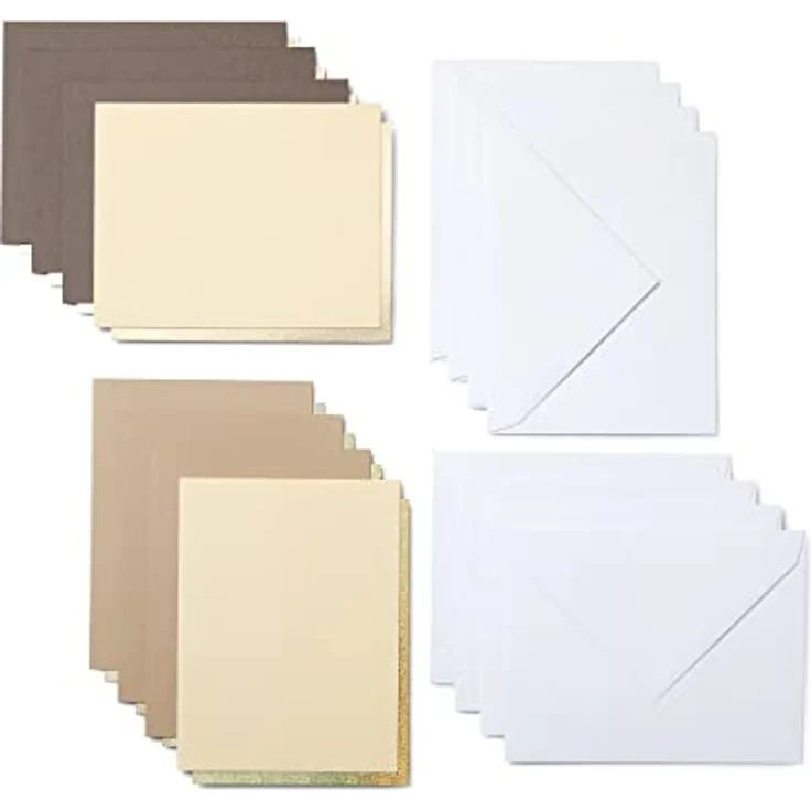 Cricut Cutaway Cards, Set mit 8 Karten in Grau, Khaki und Creme, für Cricut Joy mit Umschlägen und holographischen Einlagen – Bild 13