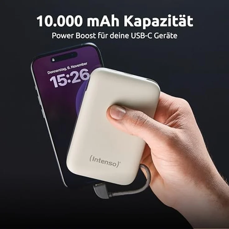 Intenso S10000 Powerbank, 10000 mAh, Schnellladung mit USB-C, Beige – Bild 4