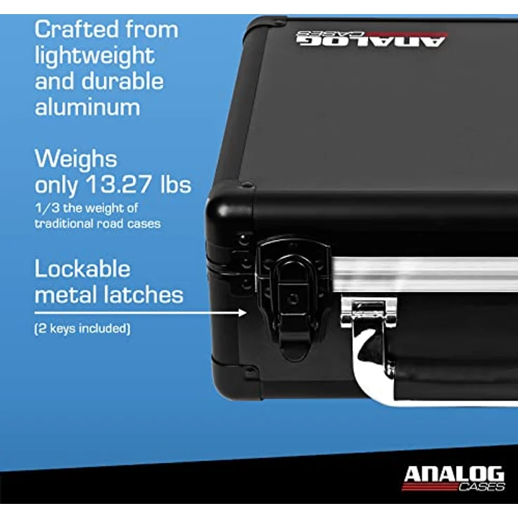 Analog Cases UNISON Case für The Behringer Poly D oder gleichartige Synthesizer (Transportkoffer, Eckschutz aus Aluminium, gepolsterter Deckel mit Tragegriff, Kabelaufbewahrungsfächer), Schwarz – Bild 4