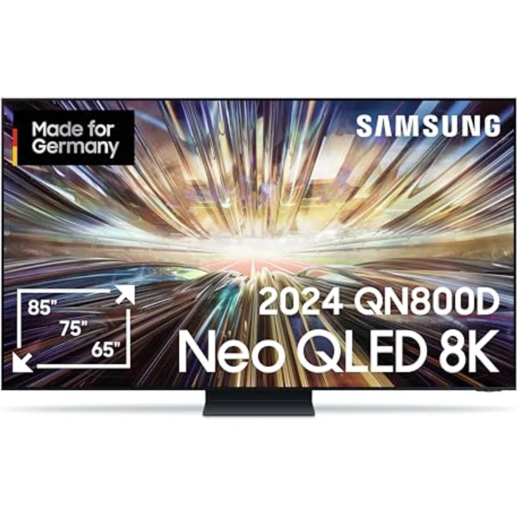 Samsung QLED 8K QN800D Fernseher 85 Zoll, Samsung TV mit Neo Quantum HDR 8K+, Neural Quantum 8K AI Gen2 Prozessor, 8K AI Upscaling, Smart TV, GQ85QN800DTXZG, Deutsches Modell [2024] – Bild 1