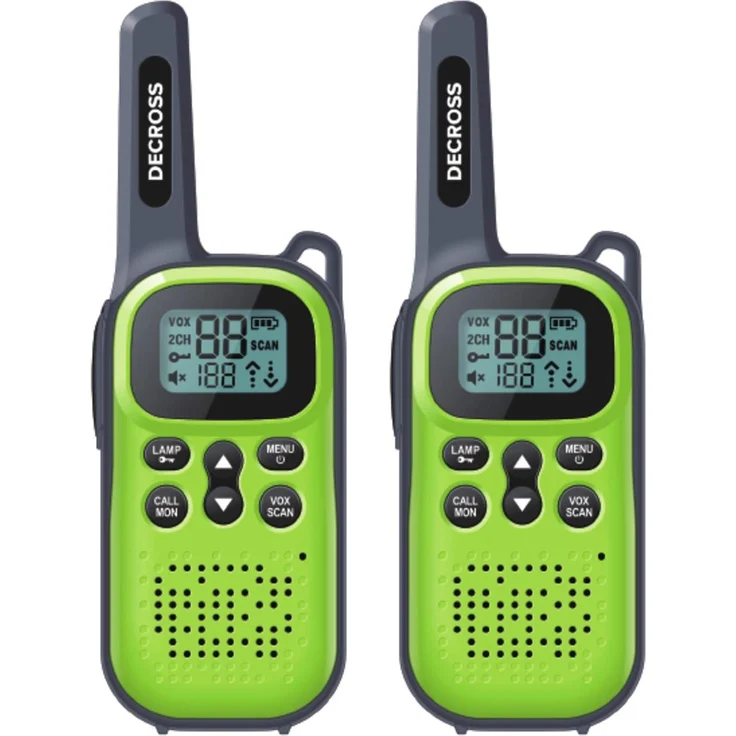 Decross DC44 Twin EU, Walkie-Talkie mit 4 km Reichweite, 16 Kanälen, grün