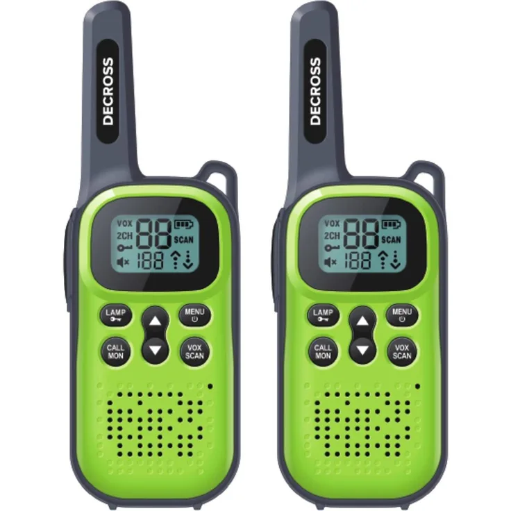Decross DC44 Twin EU, Walkie-Talkie mit 4 km Reichweite, 16 Kanälen, grün