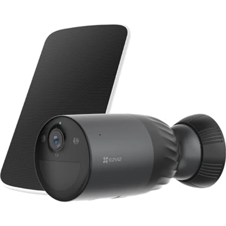 EZVIZ WLAN Kamera Akku, 4K Überwachungskamera aussen mit KI Personen-/Fahrzeugerkennung, AOV-Modus und aktive Verteidigung, 8MP Auflösung & Solarpanel, BC1c Kit, weiß – Bild 1