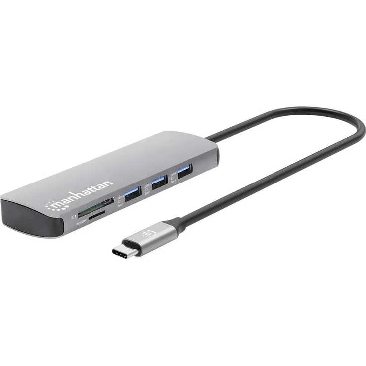 Manhattan 9-in-1 Notebook Dockingstation, USB-C® Power Delivery mit integriertem Kartenleser, 4K-UHD und Gigabit-LAN