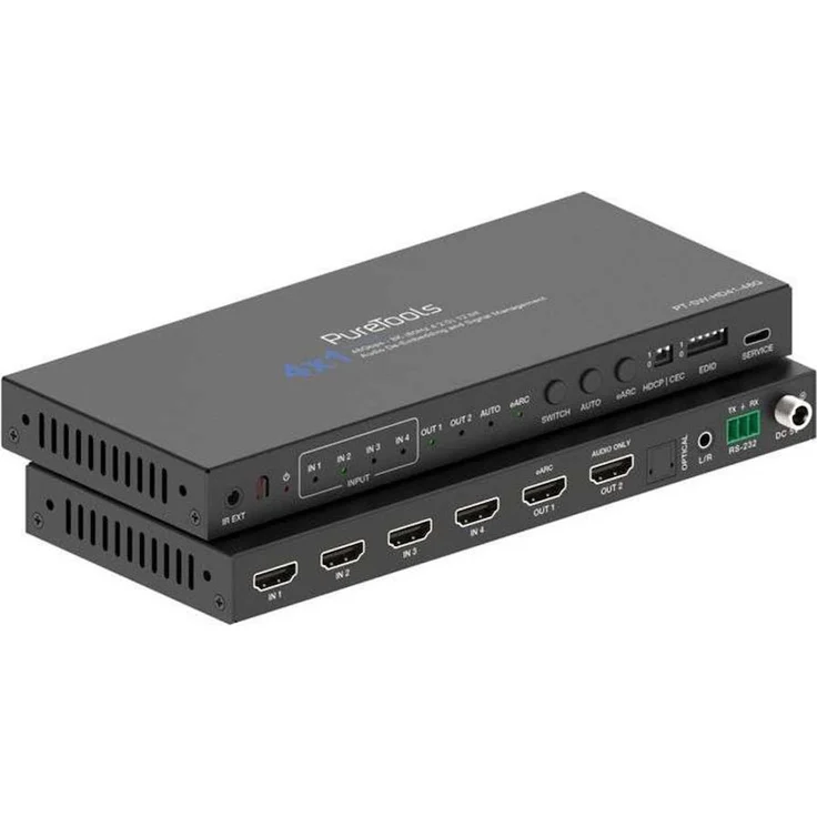 PureLink PT-SW-HD41-48G 4x1 HDMI 2.1 Switch, 48Gbps, Unterstützung für 8K/4K, HDR10+, VRR, eARC
