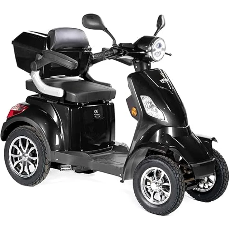 VELECO Faster Senioren Elektroroller Mit Sitz 1000w 60km E Scooter 4 Rädern - Große Akku-reichweite in Schwarz – Bild 5