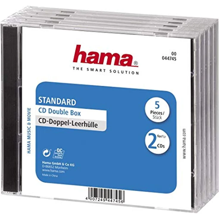 Hama CD Double Jewel Case Standard, Pack 5 (Transparent) – Bild 2