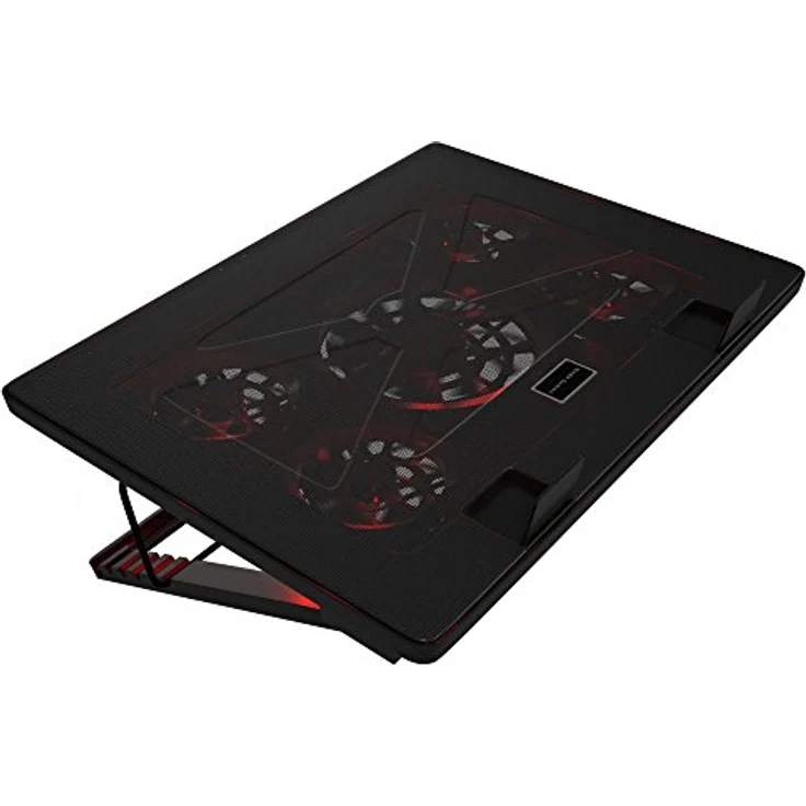 Mars Gaming MNBC2, Kühlerbasis für Gaming-Laptops bis 17,35 Zoll, 5 ultraleise Lüfter, rote LED-Beleuchtung, 2 x USB 2.0, schwarz und rot – Bild 5