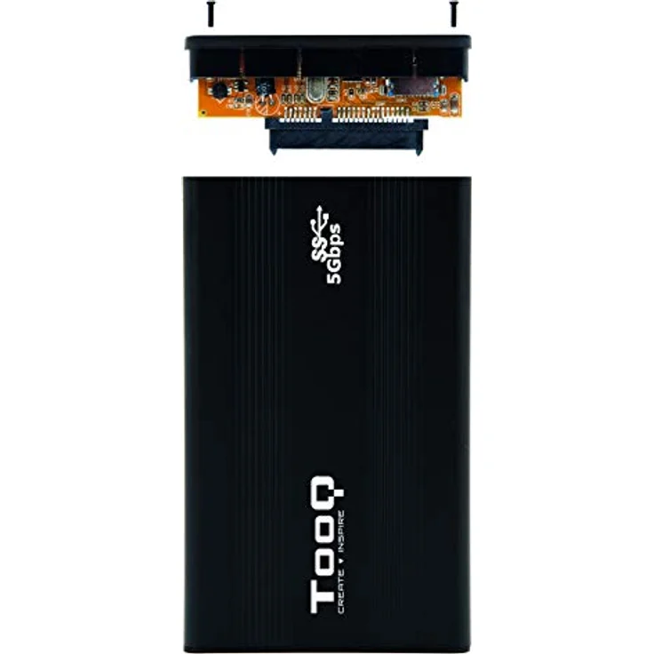 TooQ TQE-2524B - Gehäuse für 2,5 Zoll Festplatten (SATA I-II-III bis 9,5 mm Höhe, USB 3.0), Aluminium, LED Anzeige, schwarz, 50 g – Bild 6