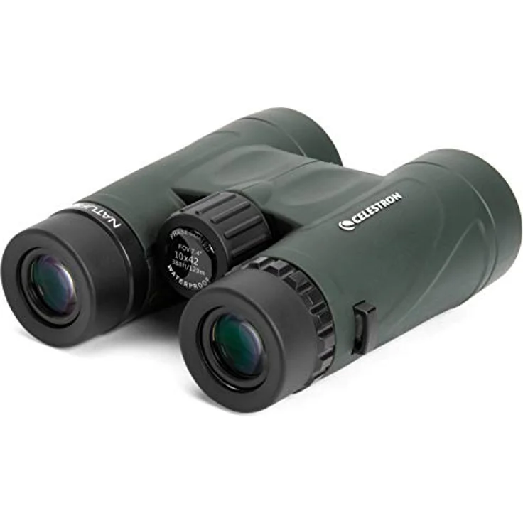 Celestron 71333 Nature DX 10 x 42 mm Ferngläser mit mehrfach vergüteter Linse, BaK-4 Prismenlinse und Etui, Grün – Bild 2