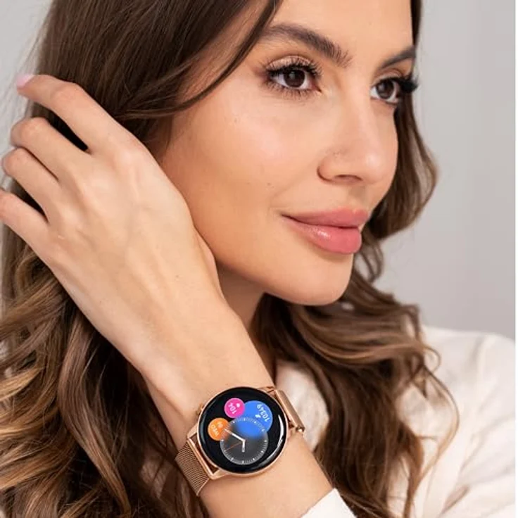 Maxcom Passend für FW58 Vanad Pro Gold (46 mm, Metall, One Size), Sportuhr + Smartwatch in Pink – Bild 6