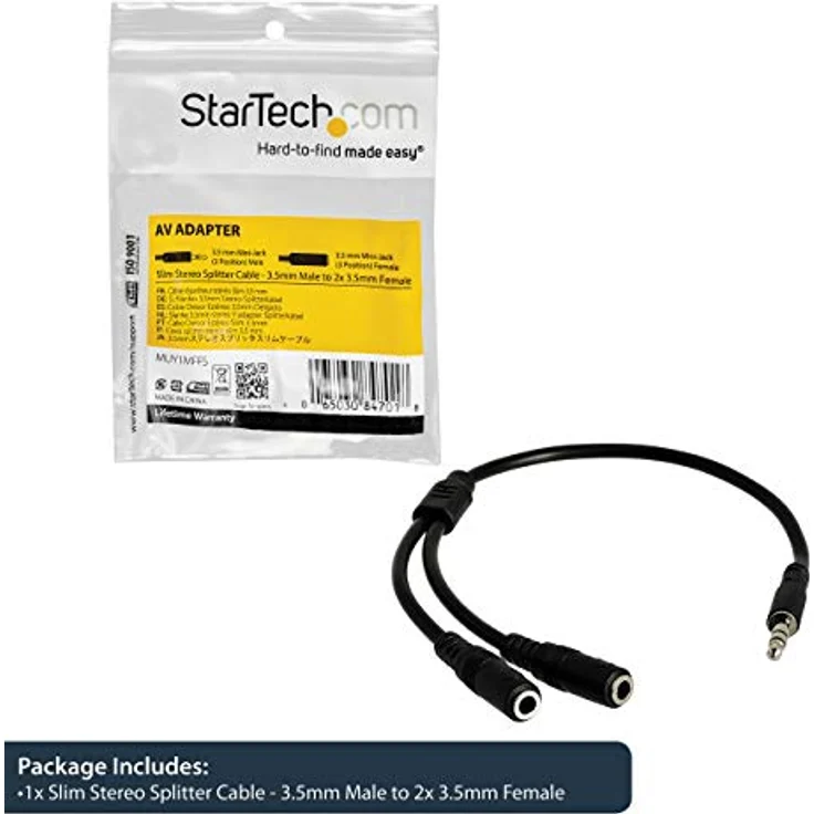 StarTech.com 3,5mm Klinke Y-Splitter Kabel, Headset Splitter - Preisvergleich – Bild 5