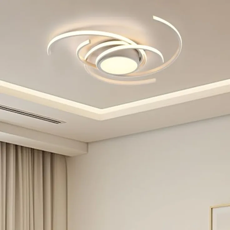 LQWELL ® Deckenleuchte LED Deckenlampe, 40W 3000K Modern aus Aluminium Schwarz Weiß, 750 * 750 * 100mm - Preisvergleich