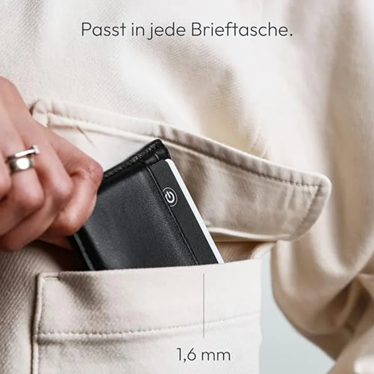 VONMÄHLEN FindMe Bluetooth Tracker Karte - Ultra-Slim, kabellos aufladbar, IP67 Wasser- und Staubresistent, kompatibel mit Apple Find My, ideal für Brieftaschen und Gepäck – Bild 5